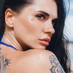 Microdermal hvězda - ozdobná část (zlacená rose gold)
