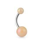 Piercing do pupíku - banánek, barva perleťově fialová
