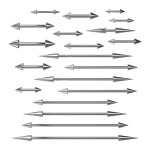 Piercing chirurgická ocel činka s hroty (1,2 x 6 x 3/3)