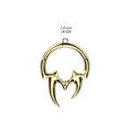 Zlacený piercing segment kruh tribal (1,2 x 10)