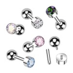 Cartilage/tragus piercing do ucha TITAN (duhový)