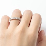 Stříbrný prsten s moissanity, vel. 52 [1]