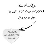 Ocelová psí známka srdce