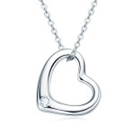 Stříbrný náhrdelník srdce s moissanitem [0]