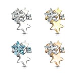Microdermal - ozdobná část hvězdičky (stříbrná/tyrkysová)