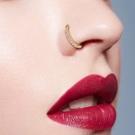 Zlatý piercing kruh, 0,8 x 6 mm, Au 585/1000