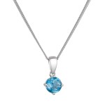Stříbrný náhrdelník s pravým kamenem modrý 12079.3 london topaz [0]