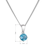 Stříbrný náhrdelník s pravým kamenem modrý 12079.3 london topaz [1]