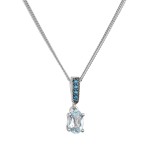 Stříbrný náhrdelník luxusní s pravými kameny modrý 12082.3 london nano, sky topaz [0]