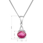 Stříbrný náhrdelník luxusní s pravým kamenem červený 12084.3 ruby