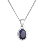 Stříbrný náhrdelník s pravým kamenem temně modrý 12087.3 dark sapphire [0]