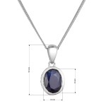 Stříbrný náhrdelník s pravým kamenem temně modrý 12087.3 dark sapphire [1]