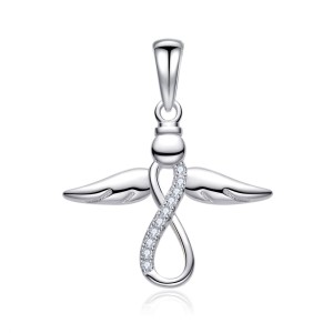 Stříbrný přívěsek andílek se zirkony