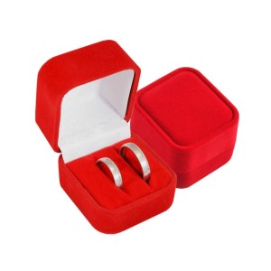 Semišová dárková krabička na prsten - růžová