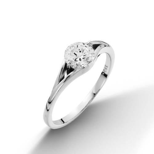 Stříbrný prsten se zirkonem (2,18 g, 53)