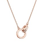 Pozlacený stříbrný ROSE náhrdelník kroužky se zirkony 12095.1 crystal [0]