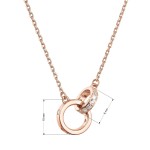 Pozlacený stříbrný ROSE náhrdelník kroužky se zirkony 12095.1 crystal [1]