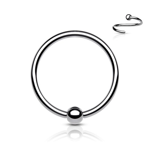 Piercing - kruh titan s kuličkou (0,8 x 10 mm, kulička 2 mm)