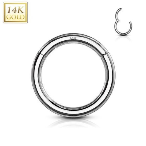Zlatý piercing - segment kruh, Au 585/1000 (1,2 x 8 mm)