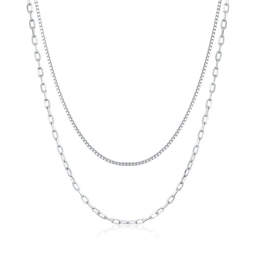Stříbrný dvojitý náhrdelník 42 cm
