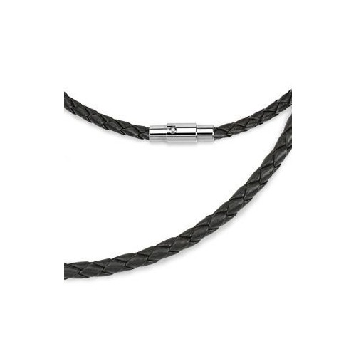 Kožená splétaná šňůrka černá (50 cm)