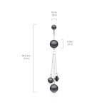 Piercing do pupíku perličky růžové