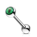 Piercing do jazyku - oko červené