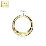Zlatý piercing - segment kruh, Au 585/1000 (1,2 x 8 mm) [5]