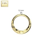 Zlatý piercing - segment kruh, Au 585/1000 (1,2 x 8 mm)