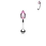 Piercing do obočí - zirkon (růžová)