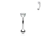 Piercing do obočí - zirkon (čirá)