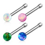 Piercing do nosu s opálem (zelená)