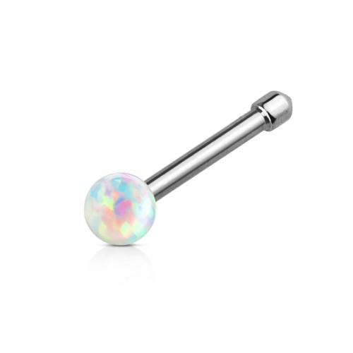 Piercing do nosu s opálem (bílá)