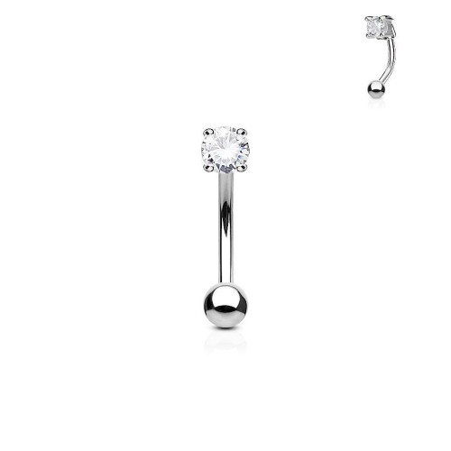 Piercing do obočí - zirkon (čirý)
