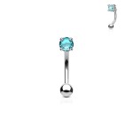 Piercing do obočí - zirkon (tyrkysový)