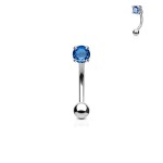 Piercing do obočí - zirkon (tyrkysový)