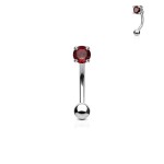 Piercing do obočí - zirkon (tyrkysový)