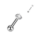 Cartilage piercing TITAN (1,2 x 6 mm, kamínek 4 mm)