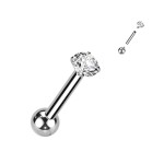 Cartilage piercing TITAN (1,2 x 8 mm, kamínek 3 mm)