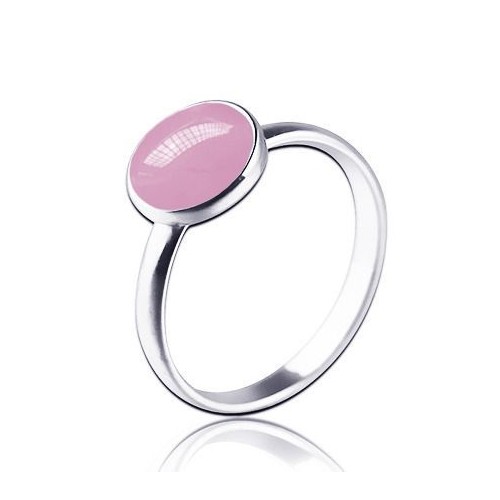 Stříbrný prsten s růžovým kamenem (51)
