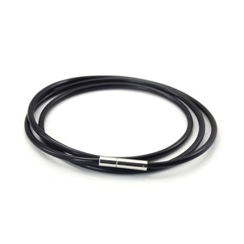 Kaučuková šňůrka na krk černá tl. 5 mm (50 cm)