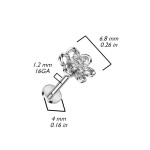 Piercing do brady - kytička (1,2 x 6 mm)