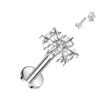 Piercing do brady / ucha TITAN vločka (1,2 x 6 mm)