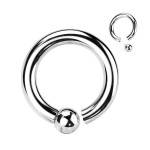 Piercing segment kruh s kuličkou TITAN (4 x 12 x 6 mm)