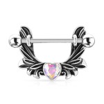 Piercing do bradavky s ozdobou (duhová)