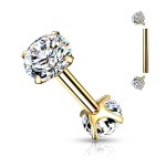 Piercing chirurgická ocel činka se zirkony (tyrkysový)