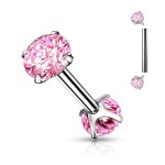 Piercing chirurgická ocel činka se zirkony (černý)