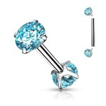 Piercing chirurgická ocel činka se zirkony (černý)