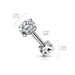 Piercing chirurgická ocel činka se zirkony (černý)