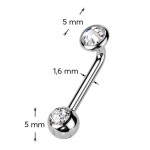Christina piercing TITAN, čirý kamínek